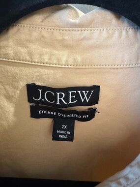 J.Crew Étienne Oversized Button Down Shirt Tan 2X -30” Length Worn Once